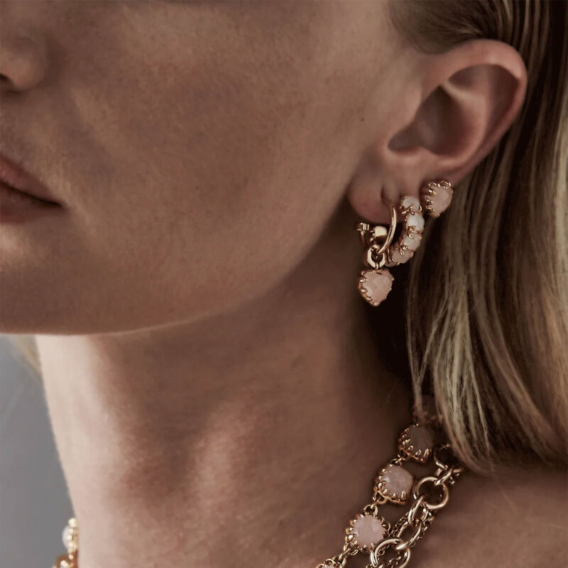 Stolen Girlfriends Club Love Claw Earrings Rose Quartz image number 1